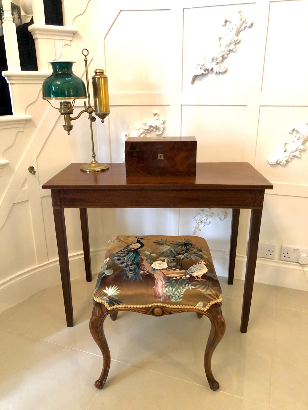 George III Antique Inlaid Mahogany Side Table View V