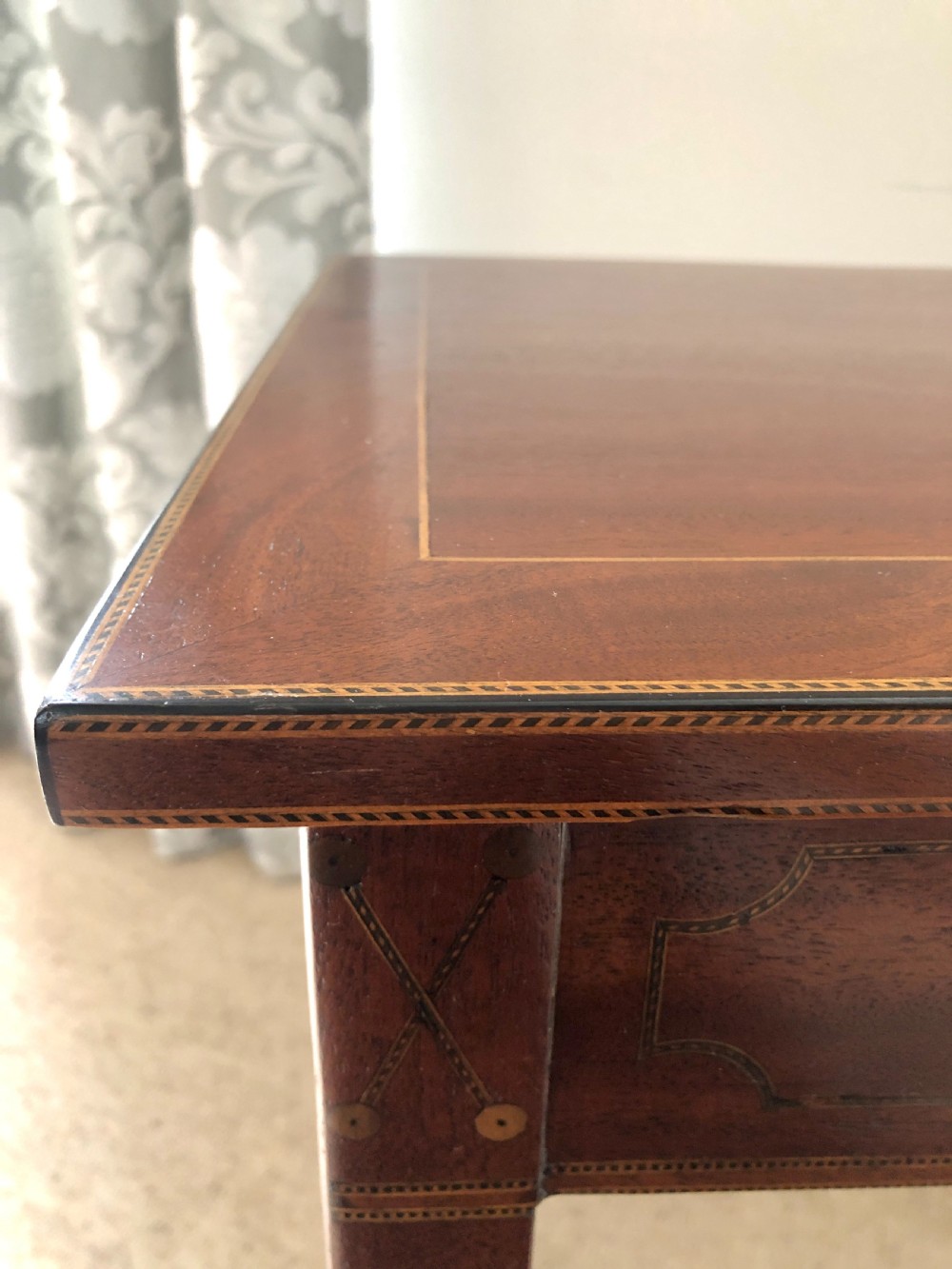 George III Antique Inlaid Mahogany Side Table View VIII