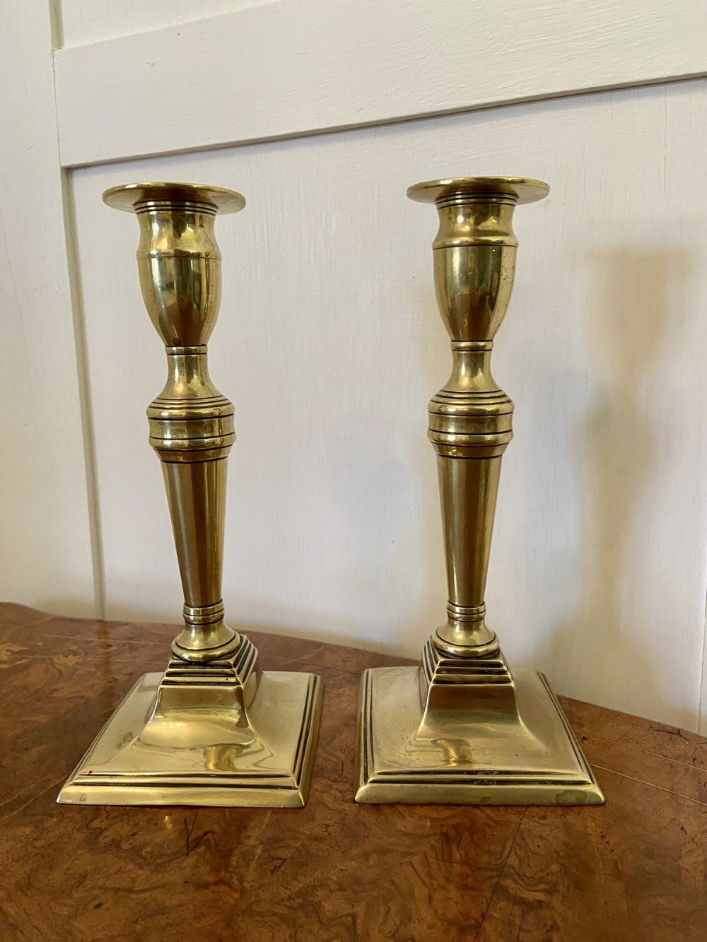 Antique Georgian Brass Candlesticks