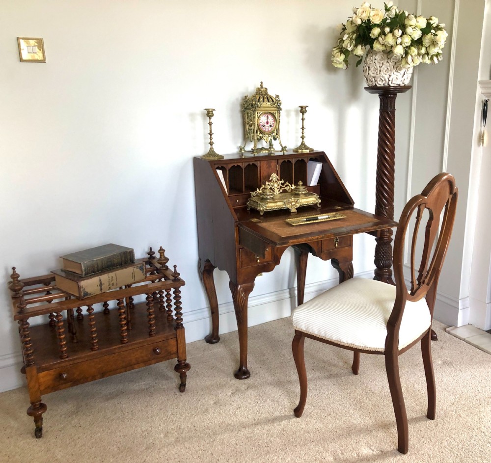 Antique Victorian Figured Walnut Bureau View II