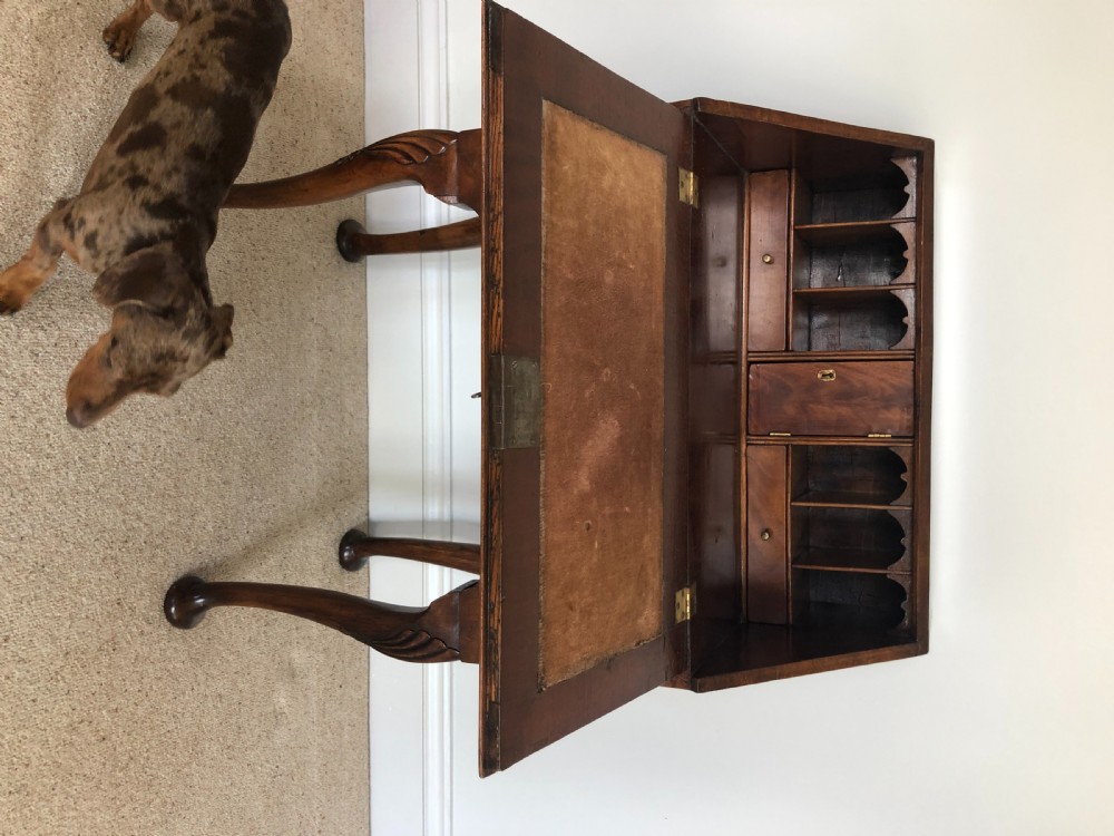Antique Victorian Figured Walnut Bureau View V