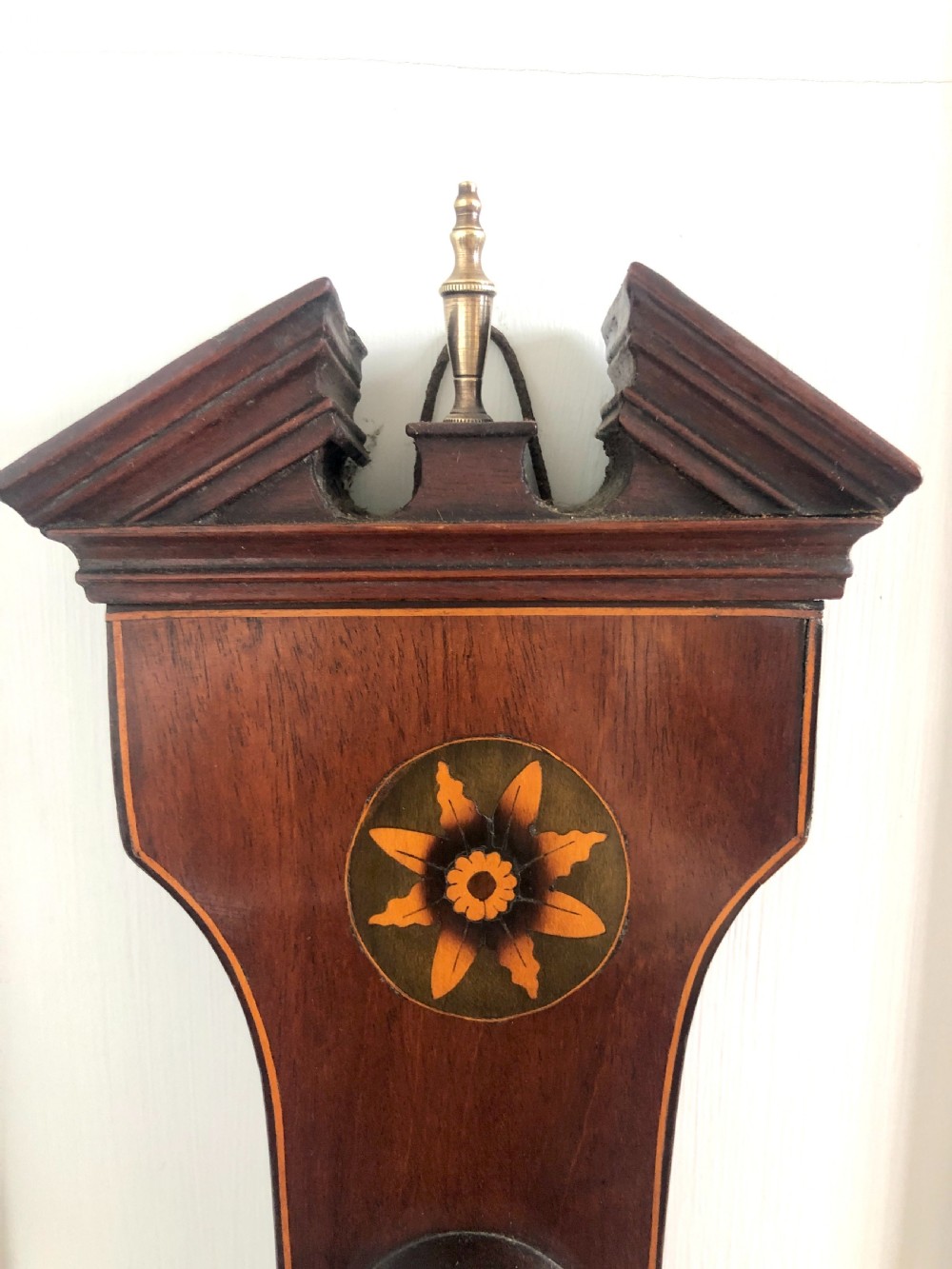 Antique 18th Century George III Inlaid Mahogany Banjo Barometer View II