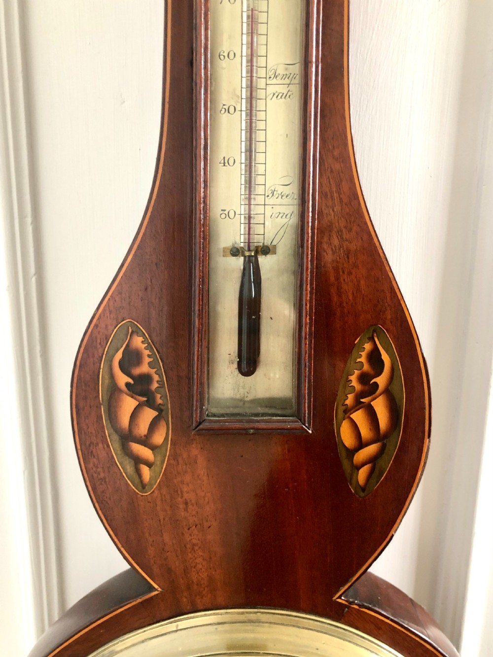Antique 18th Century George III Inlaid Mahogany Banjo Barometer View IV