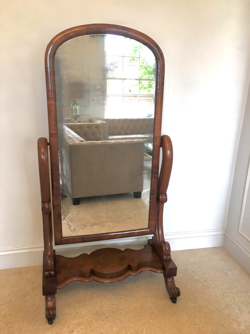Antique 18th Century Victorian Mahogany Dressing Mirror