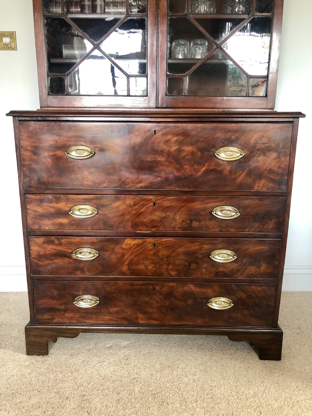 Antique George III Mahogany Secretaire Bookcase
 View XIV
