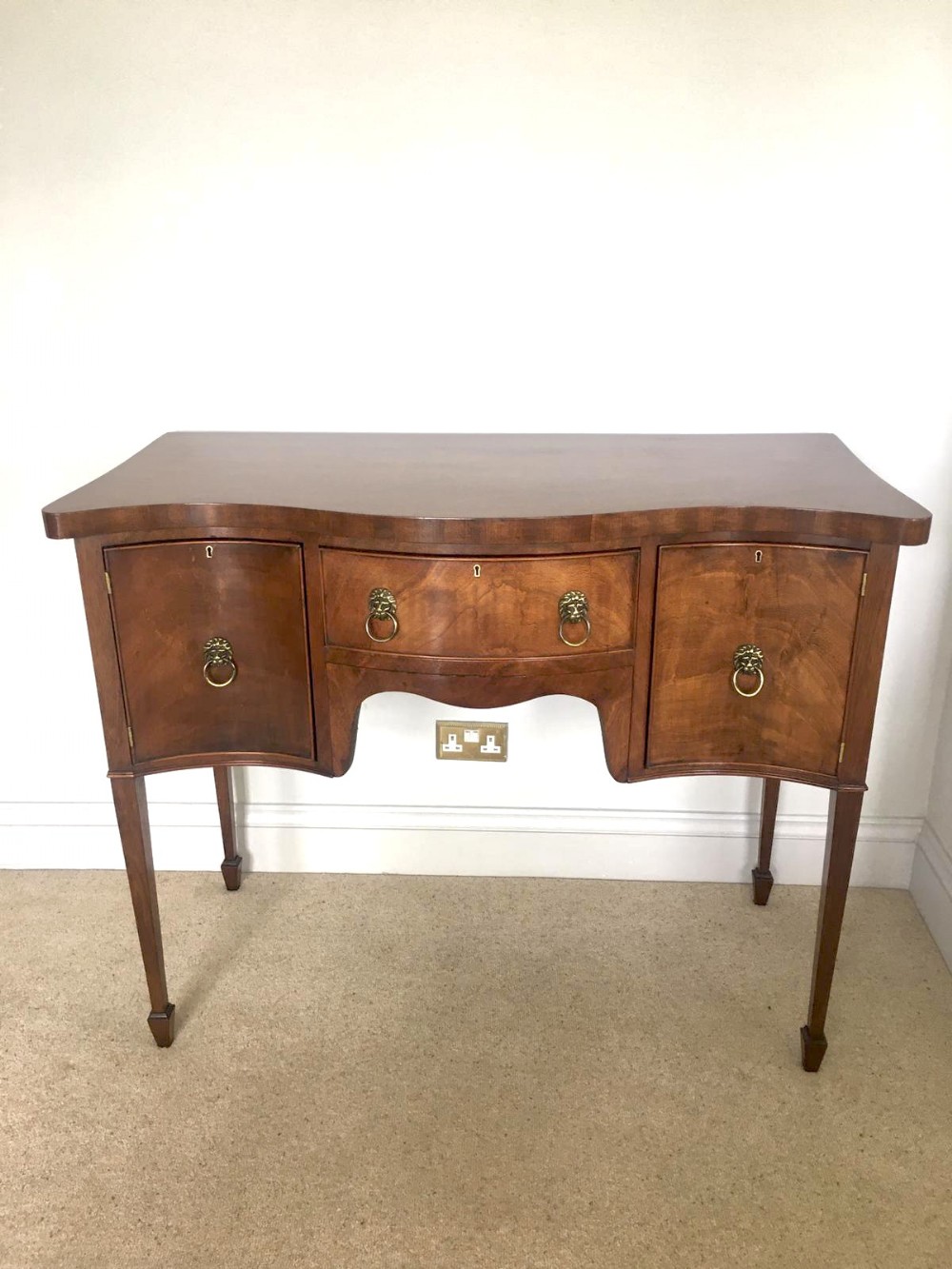 Antique Mahogany Serpentine Shaped Sideboard