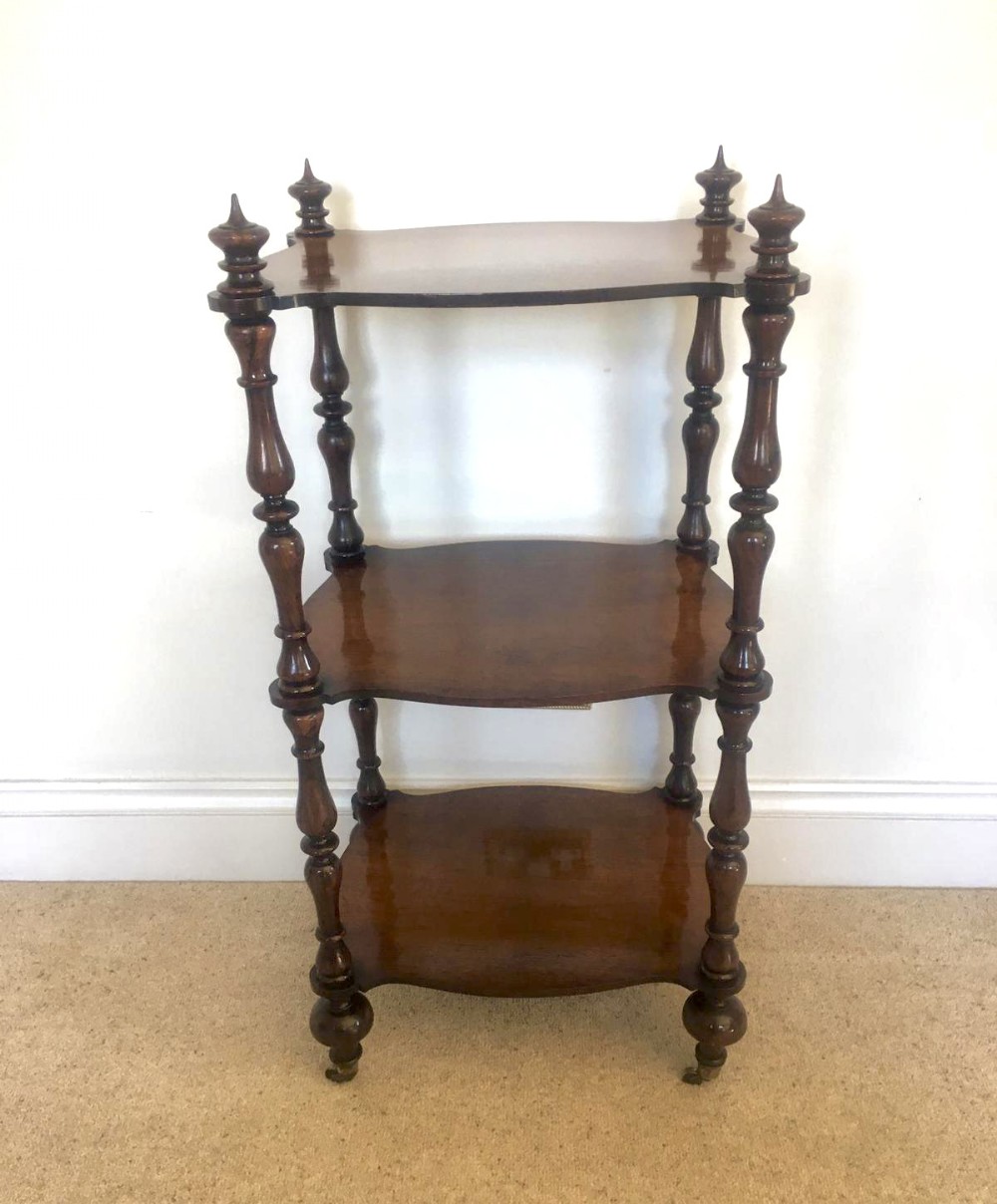  Antique Victorian Freestanding Rosewood Whatnot 