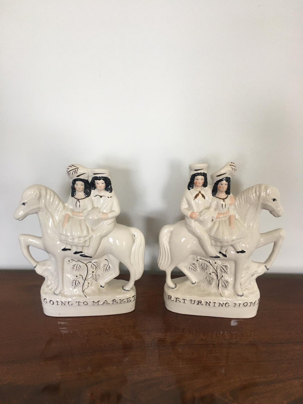  Pair of Antique Staffordshire Flat Back Figures
