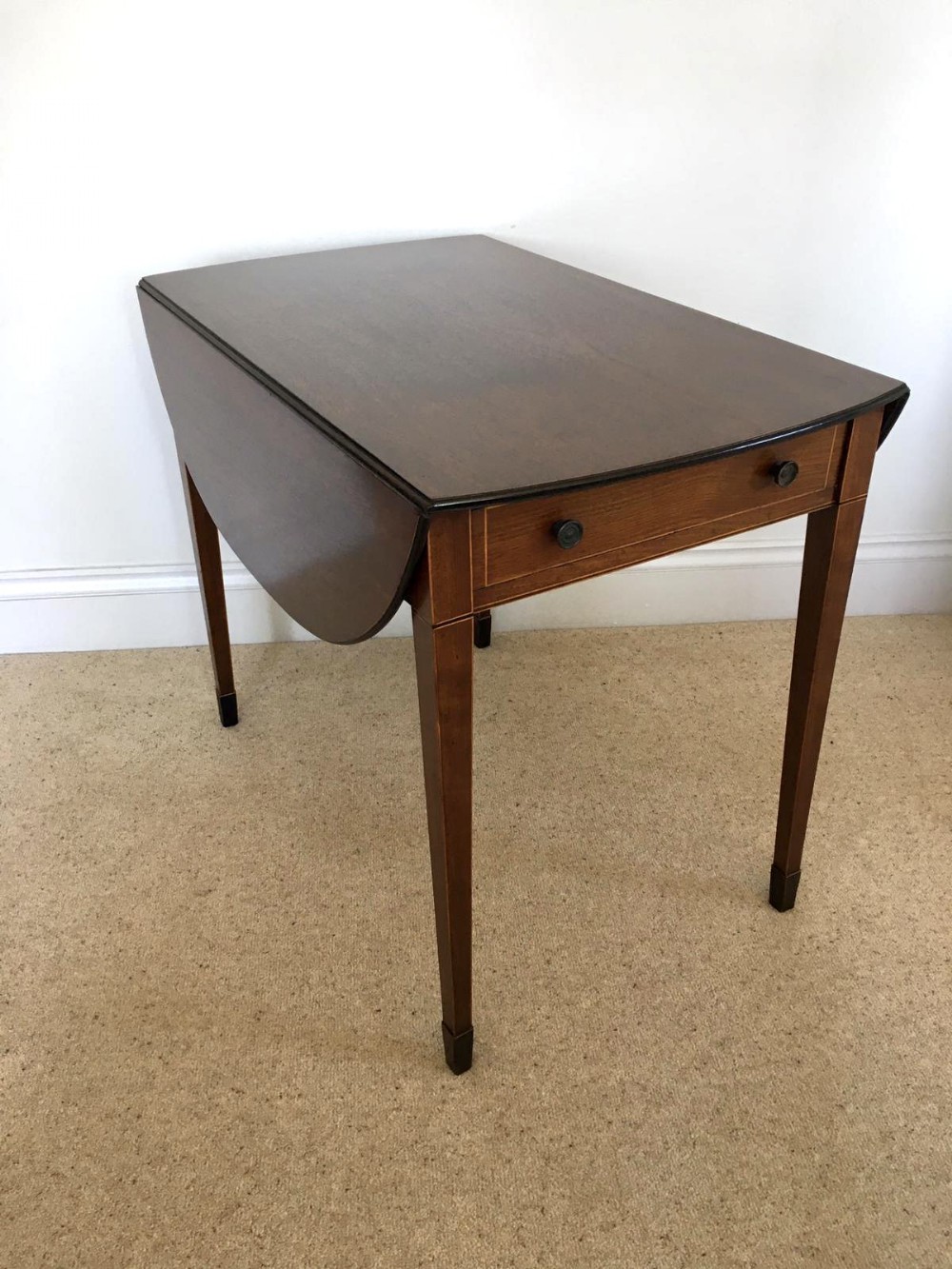  Fine Quality Antique Inlaid Mahogany Pembroke Table