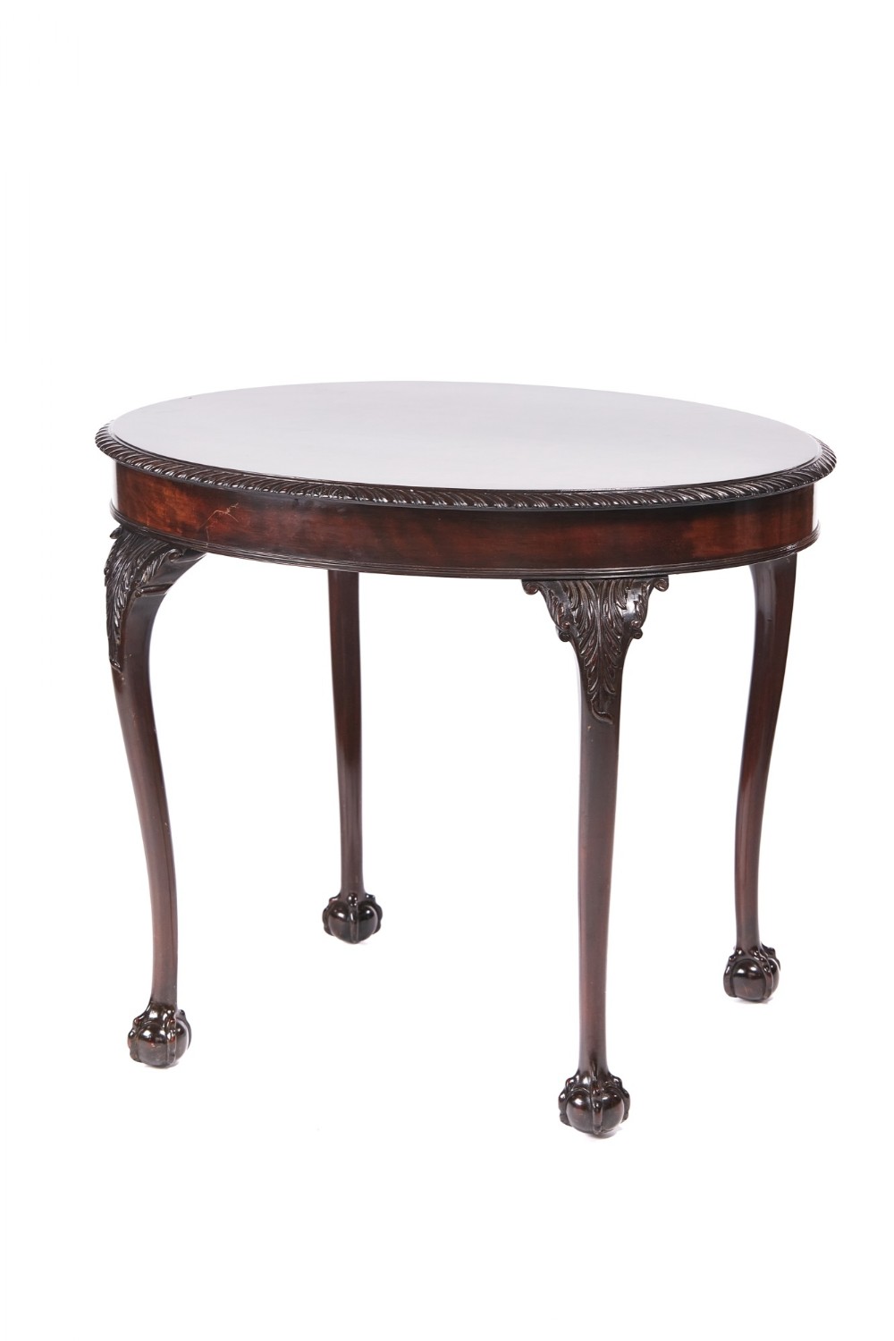 Antique Victorian Oval Carved Mahogany Centre Table 