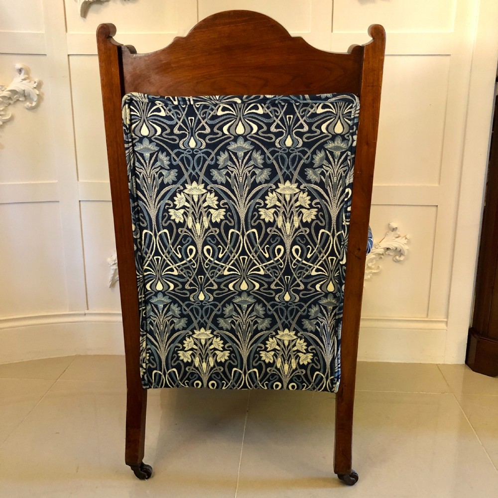  Large Antique Carved Walnut Library Chair
 View III