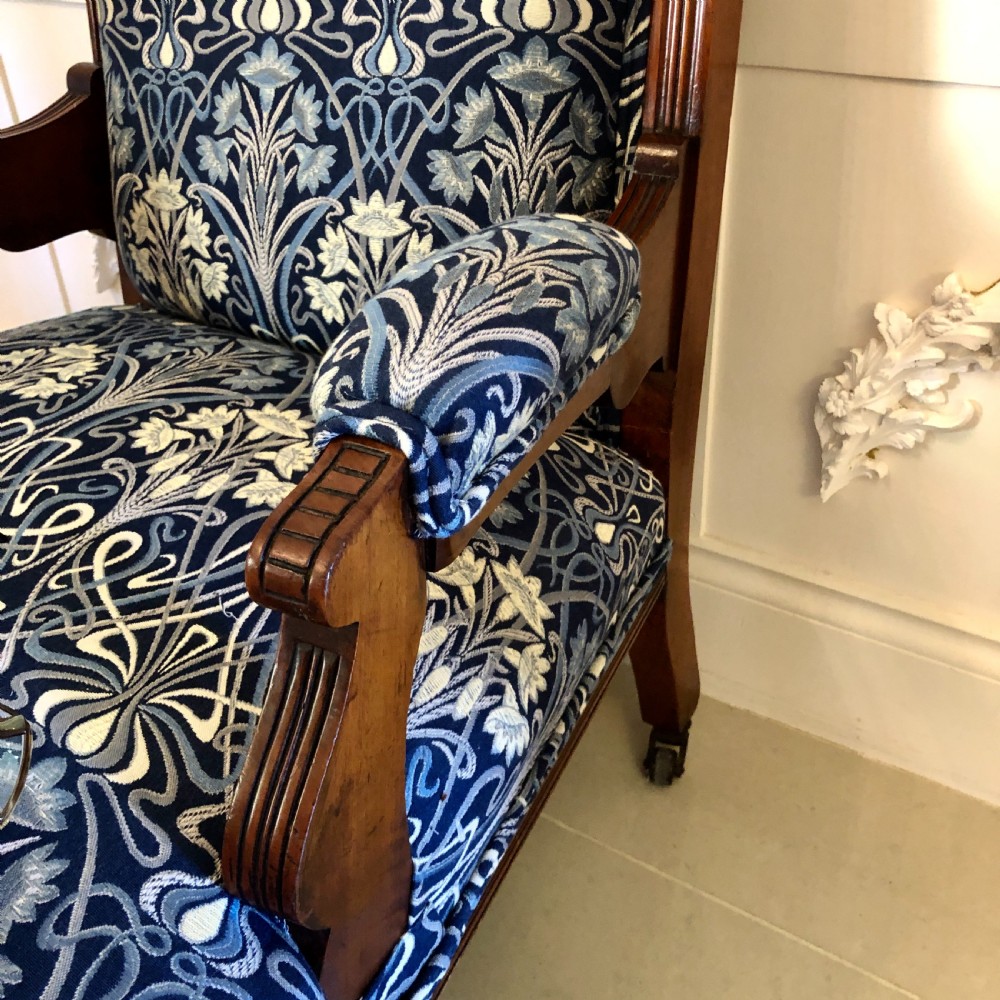  Large Antique Carved Walnut Library Chair
 View VI