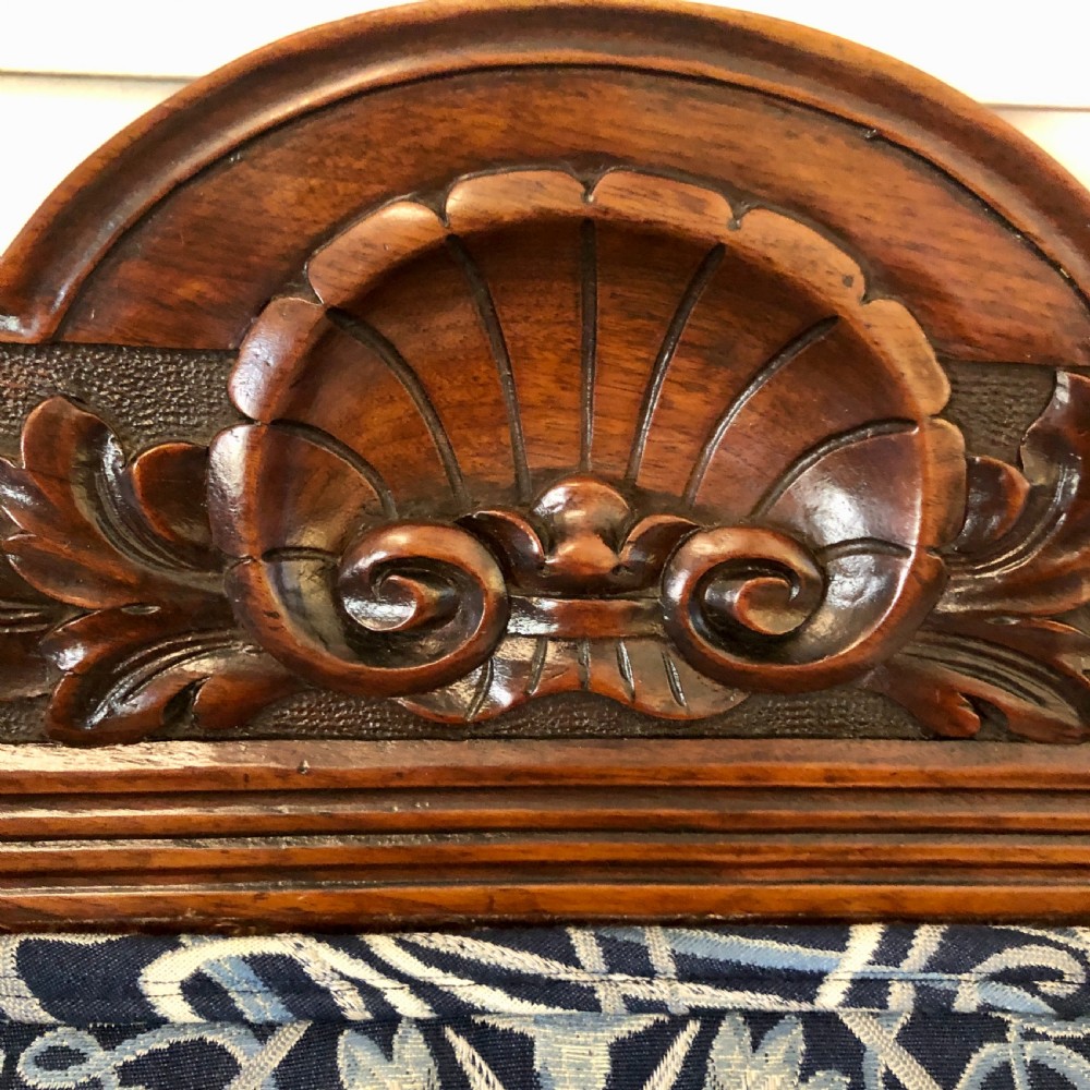  Large Antique Carved Walnut Library Chair
 View IX