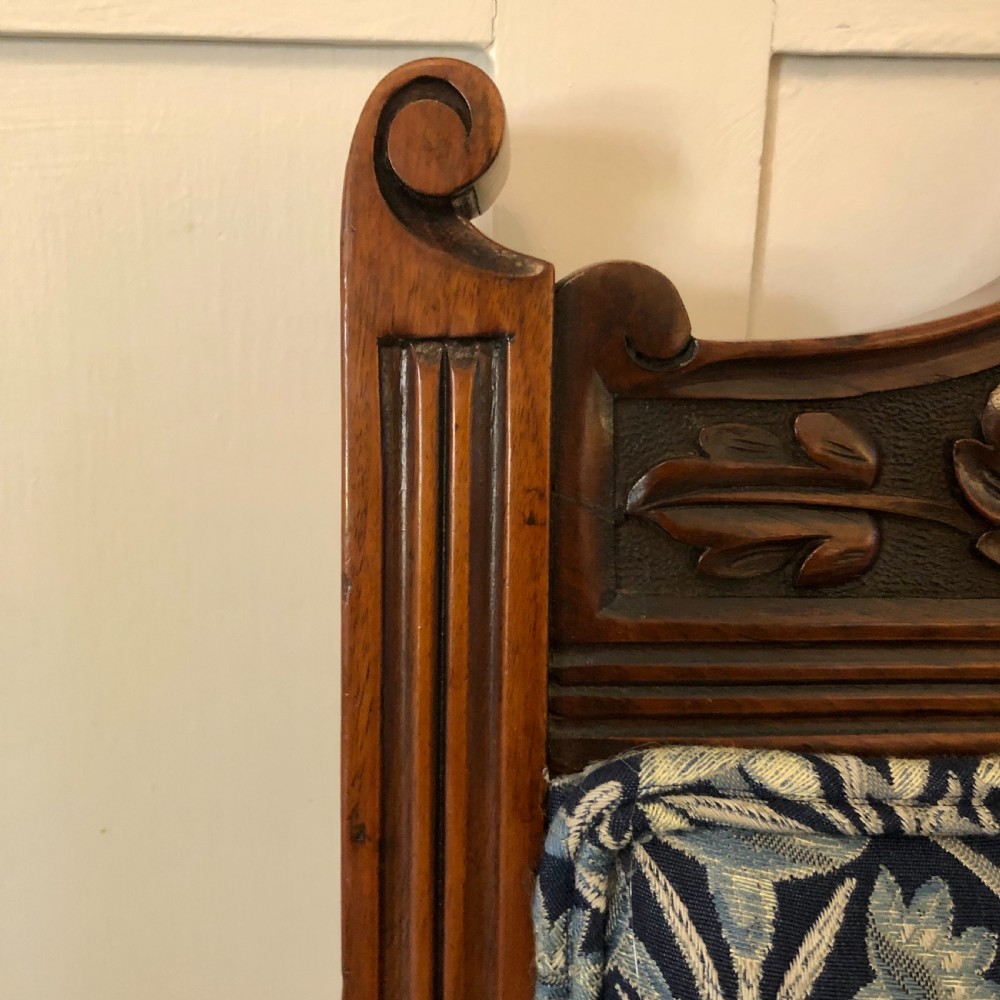  Large Antique Carved Walnut Library Chair
 View XI