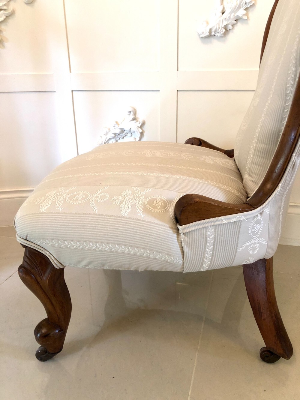 Antique Victorian Walnut Spoon Back Ladies Chair View II