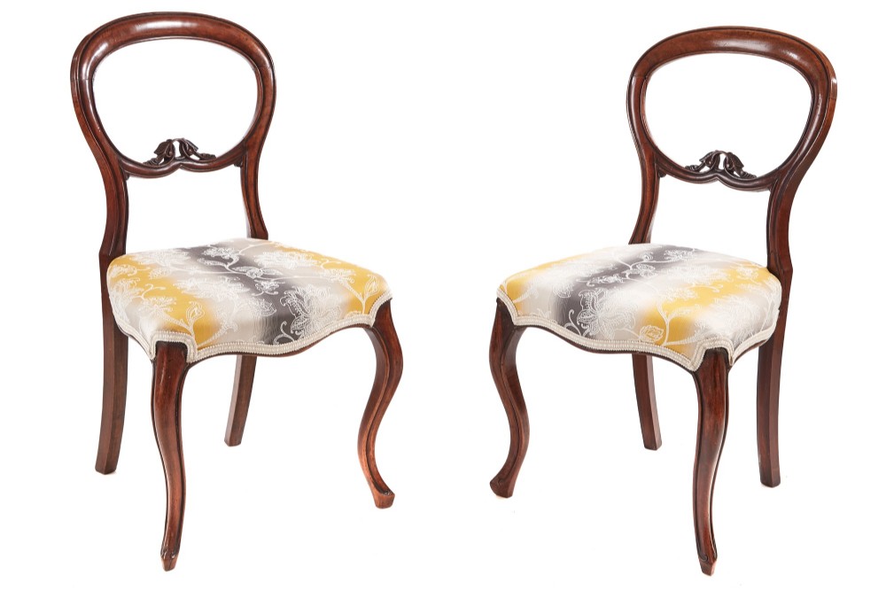   Pair of Victorian Walnut Bedroom/Side Chairs
