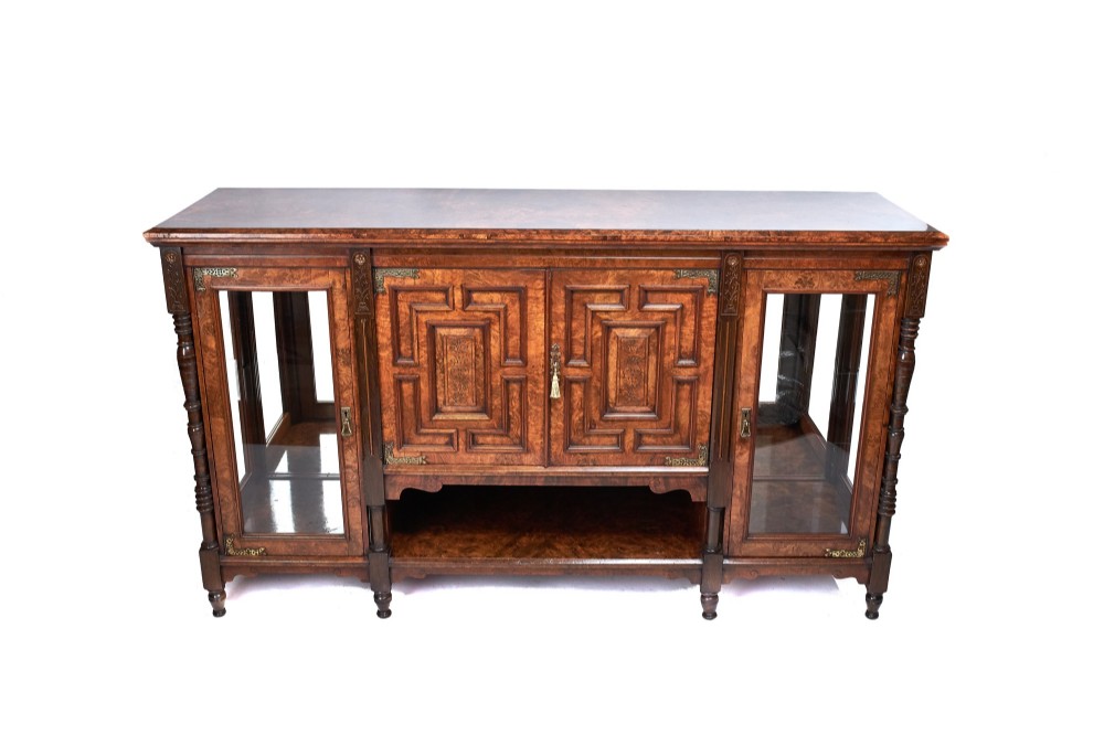 Exhibition Quality Antique Victorian Pollard Oak Credenza