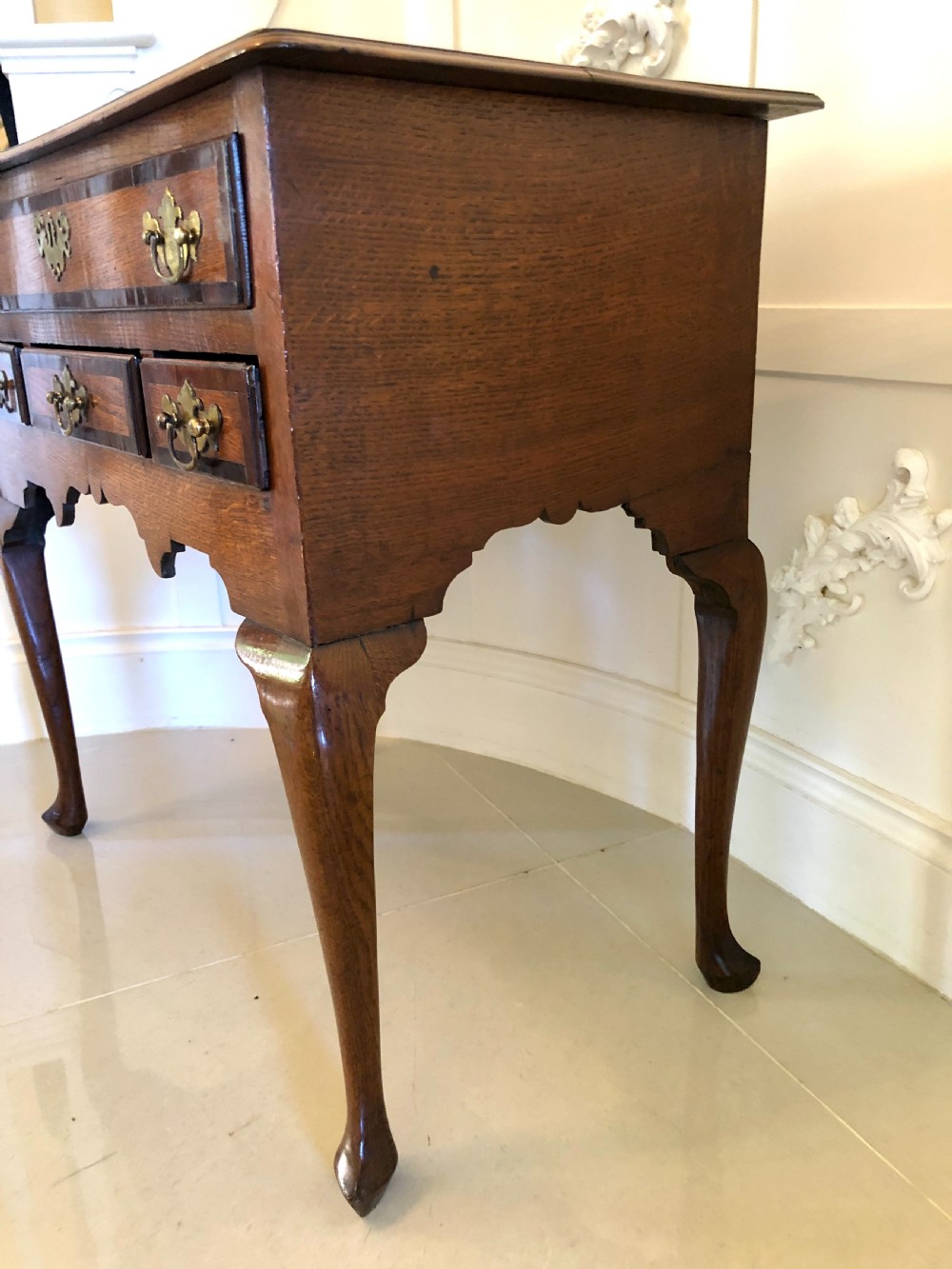  Antique George III Oak Lowboy

 View II