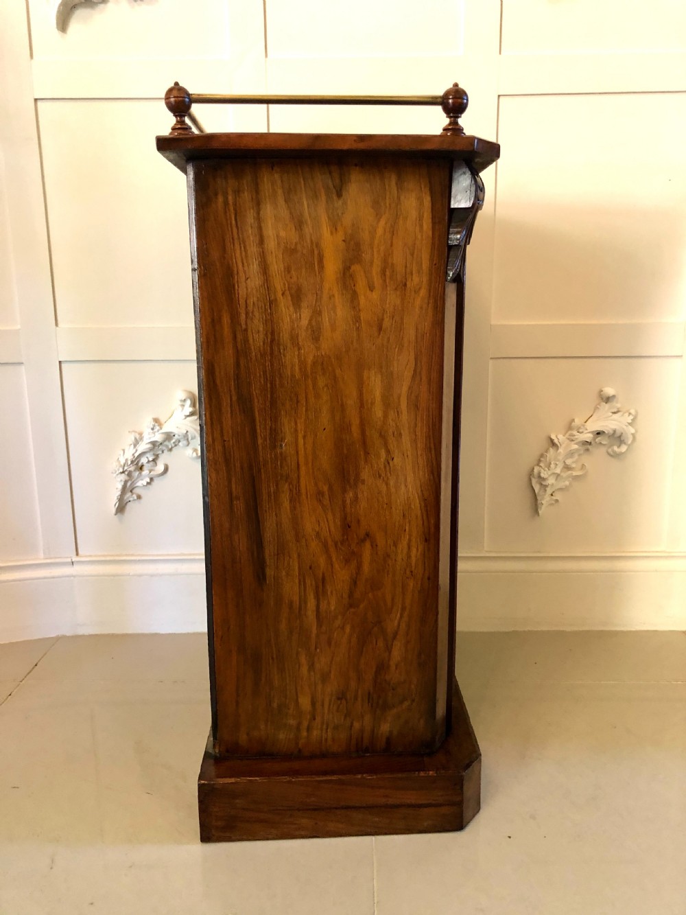 Antique Victorian Walnut Inlaid Music Cabinet View II