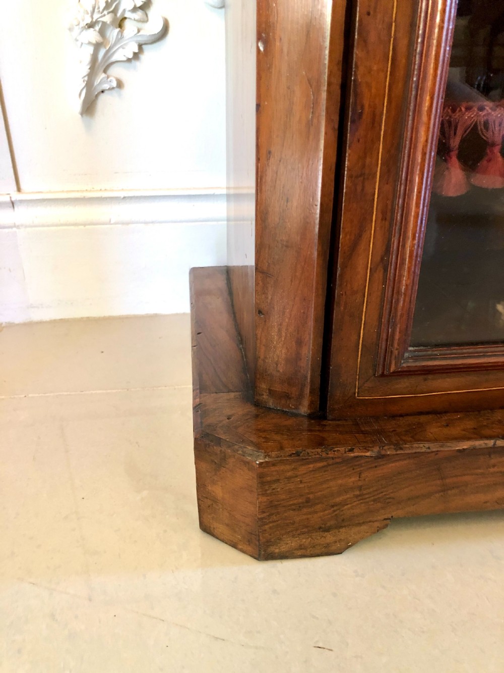 Antique Victorian Walnut Inlaid Music Cabinet View III