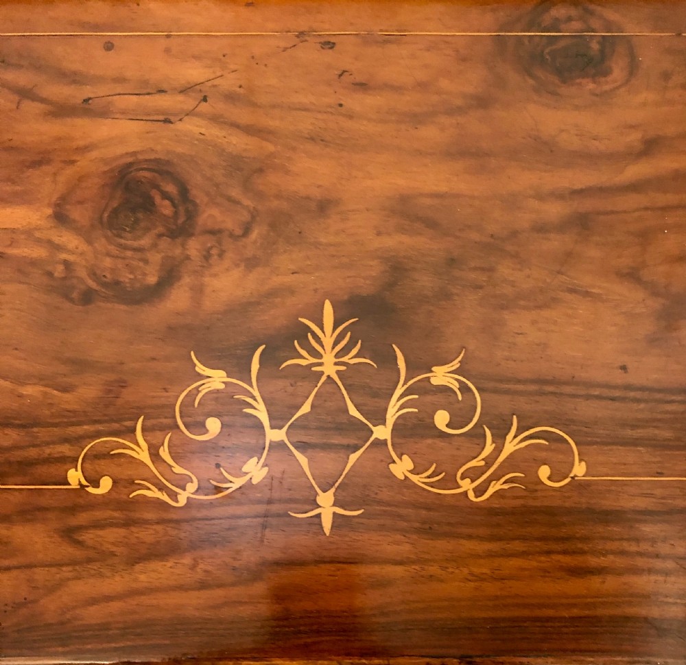 Antique Victorian Walnut Inlaid Music Cabinet View V