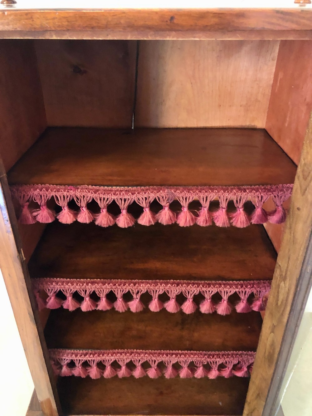 Antique Victorian Walnut Inlaid Music Cabinet View IX