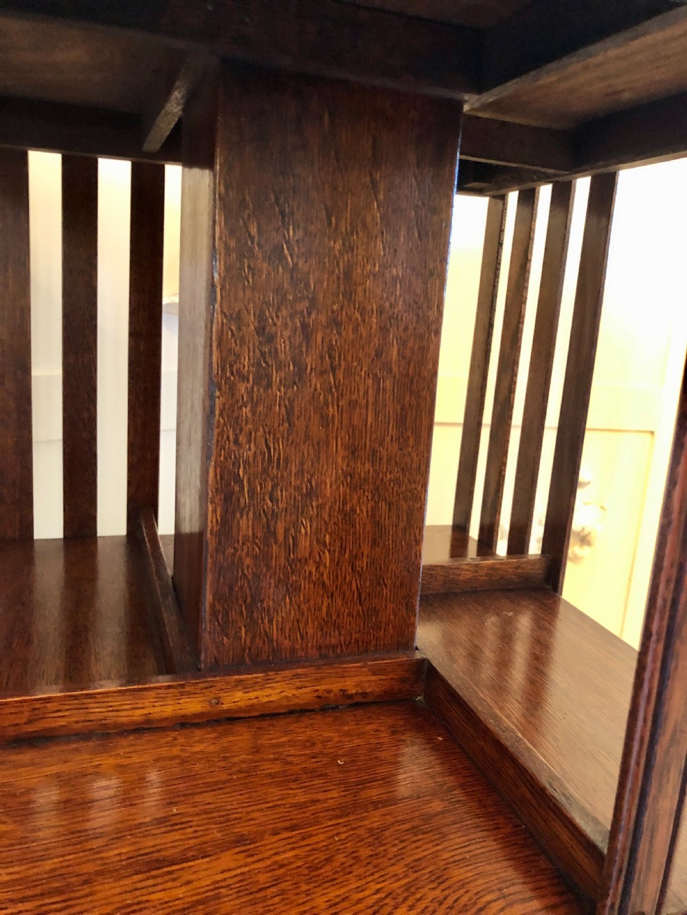  Antique Edwardian Oak Revolving Bookcase  

 View V
