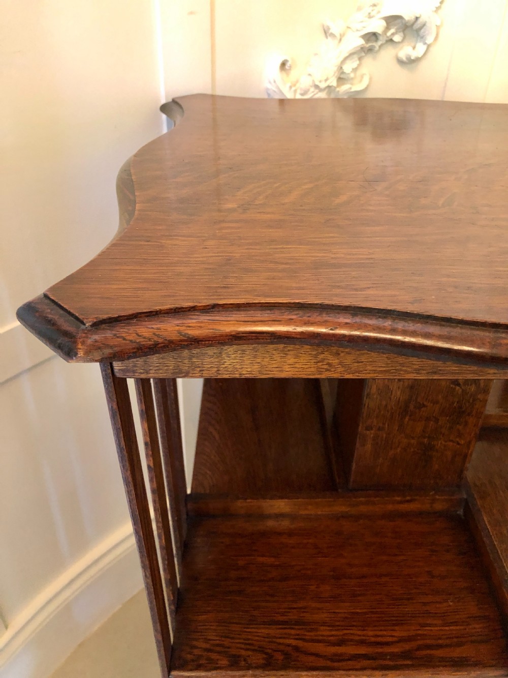  Antique Edwardian Oak Revolving Bookcase  

 View IX