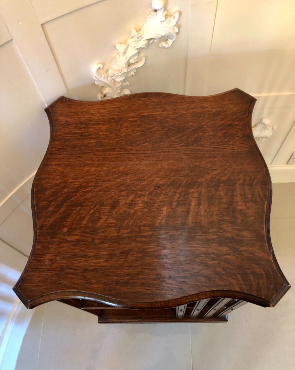  Antique Edwardian Oak Revolving Bookcase  

 View X