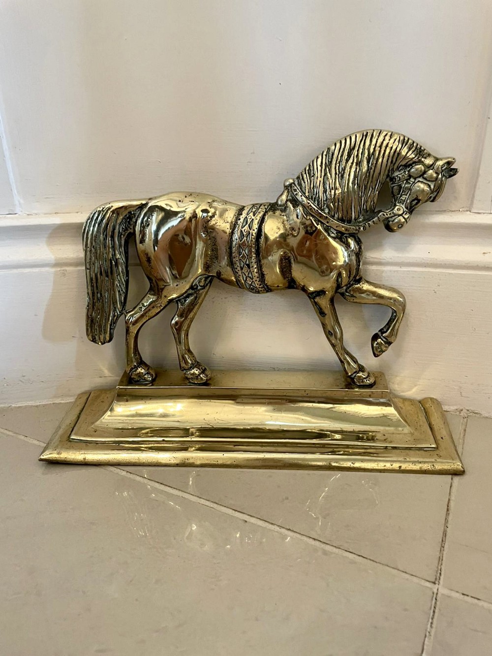  Antique Victorian Brass Doorstop