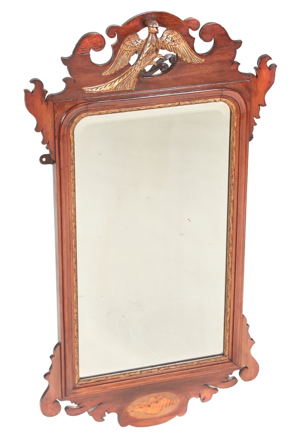 Antique Edwardian Inlaid Mahogany Wall Mirror

