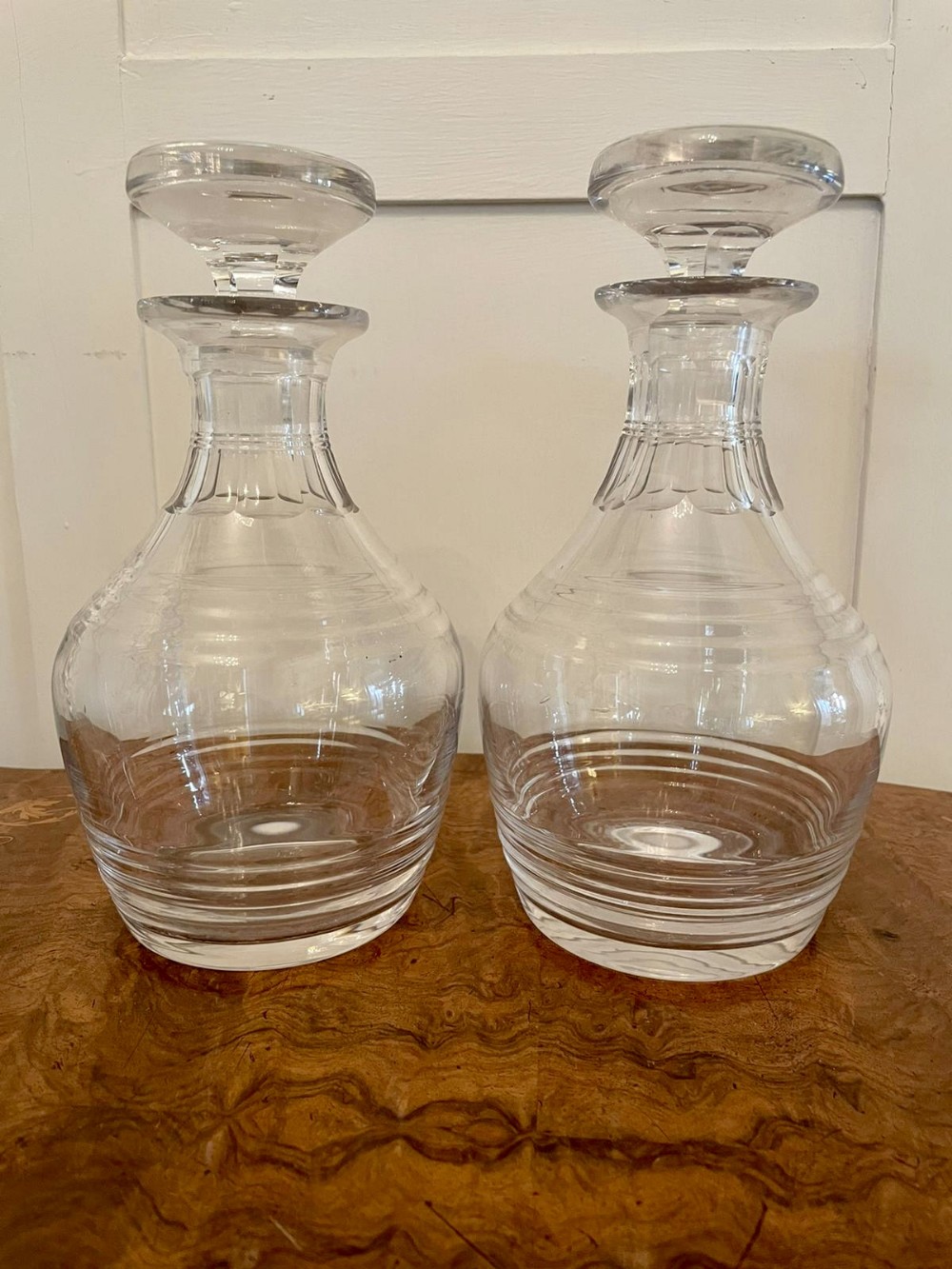  Pair of Antique George III Glass Decanters