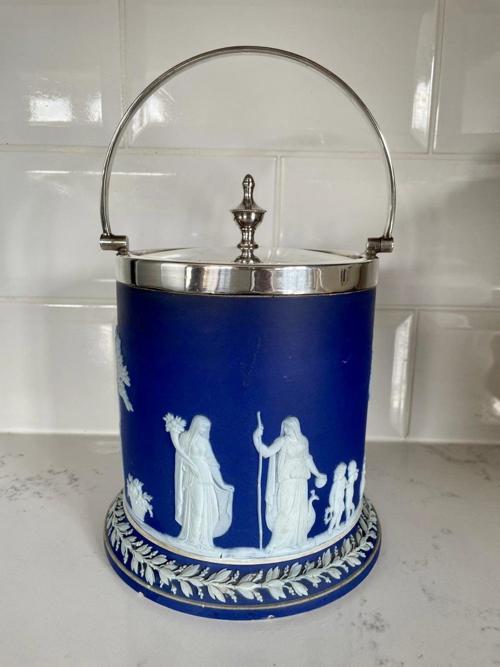Antique Wedgwood Jasperware Biscuit Barrel
