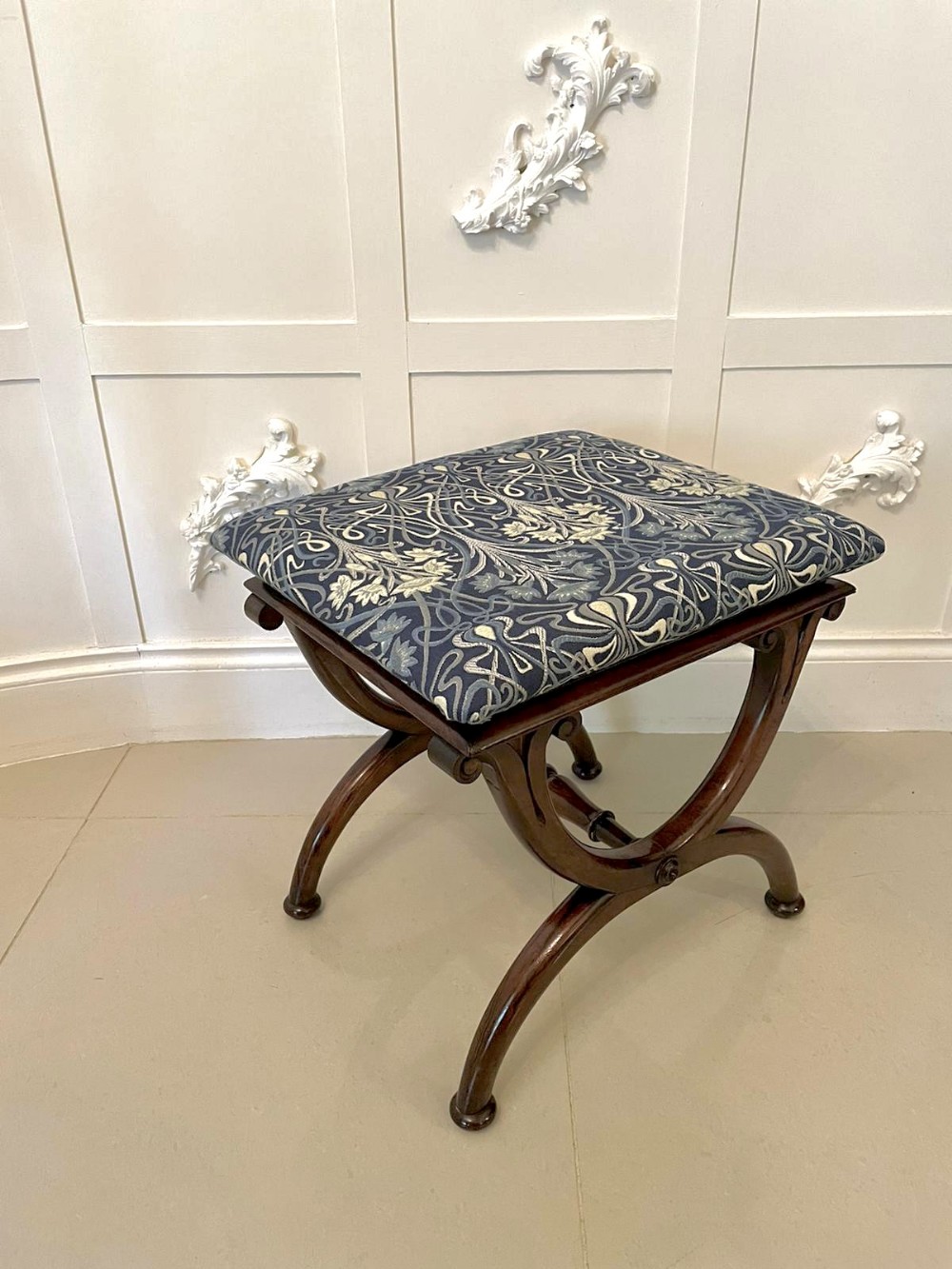  Antique William IV Faux Rosewood Stool