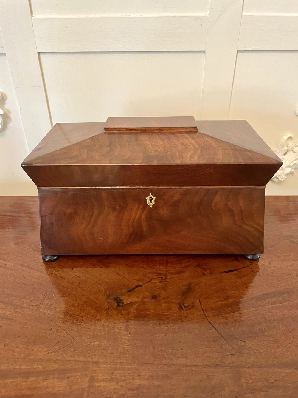 Antique Victorian Mahogany Tea Caddy 