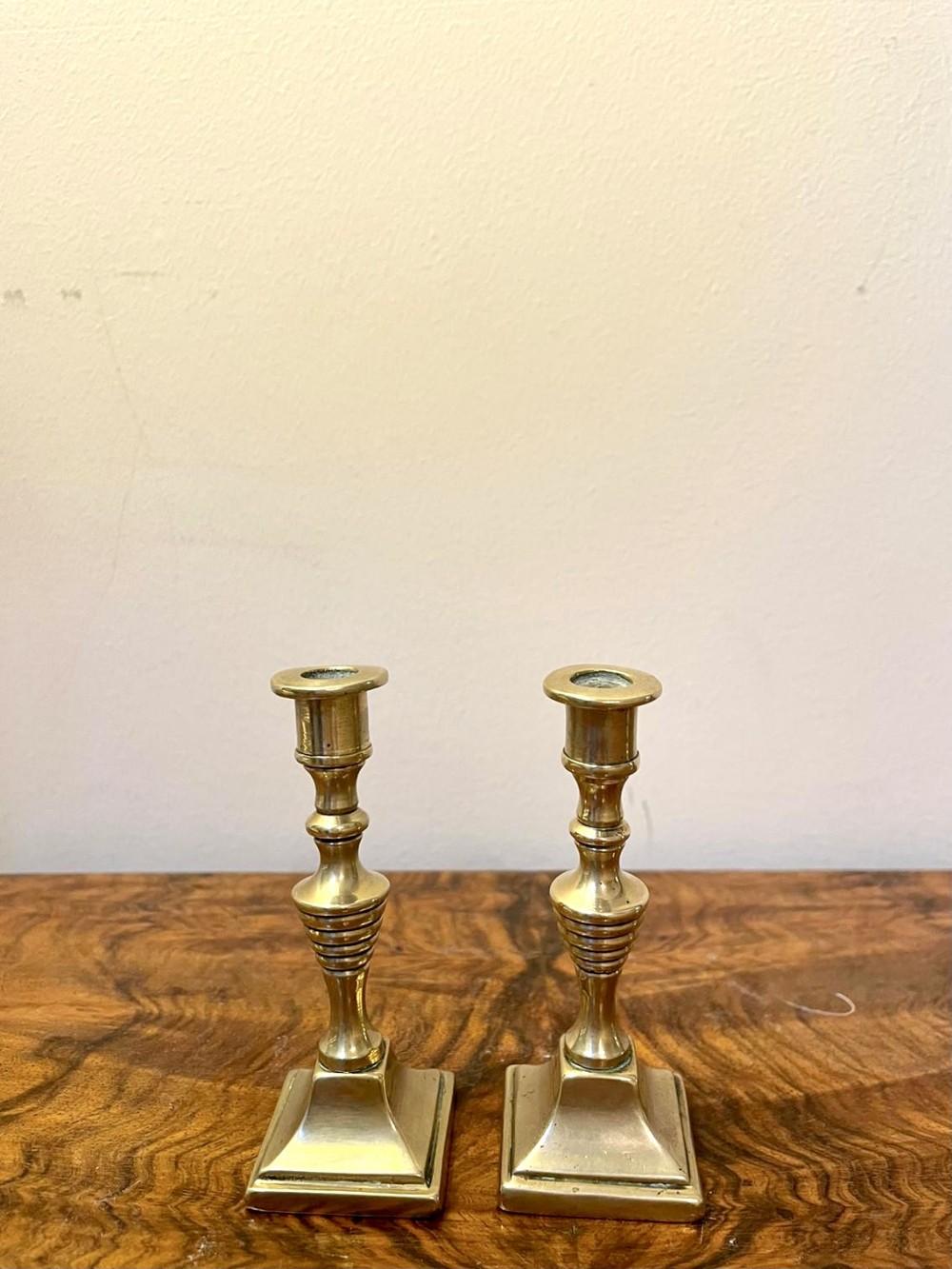  Pair Of Edwardian miniature Brass Candlesticks
