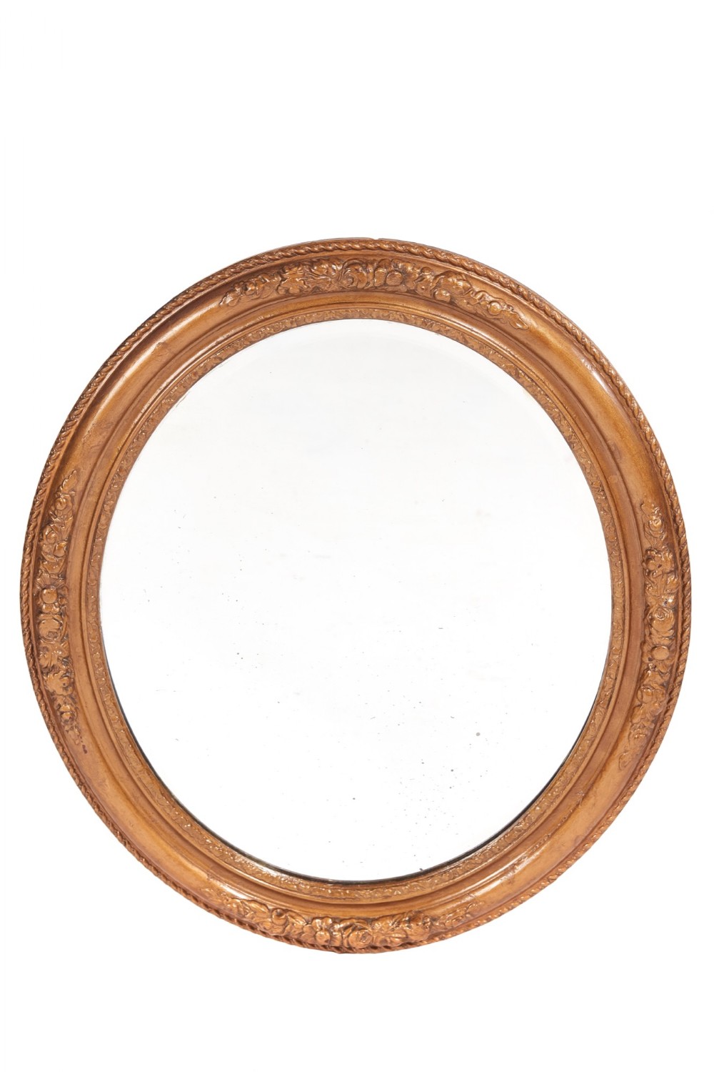 Antique 19th Century Carved Gilt Oval Wall Mirror 
