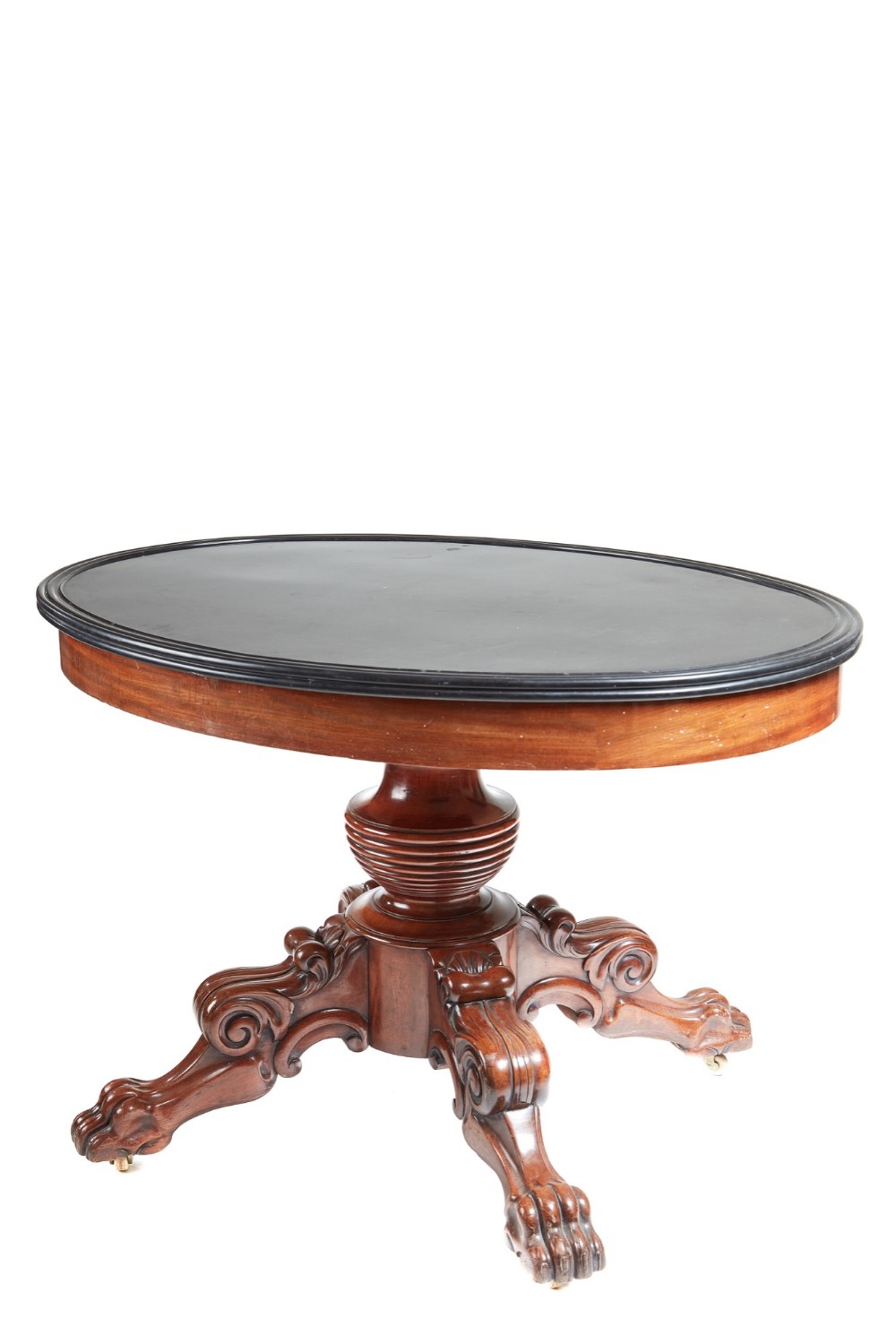 outstanding quality oval French marble topped gueridon centre table