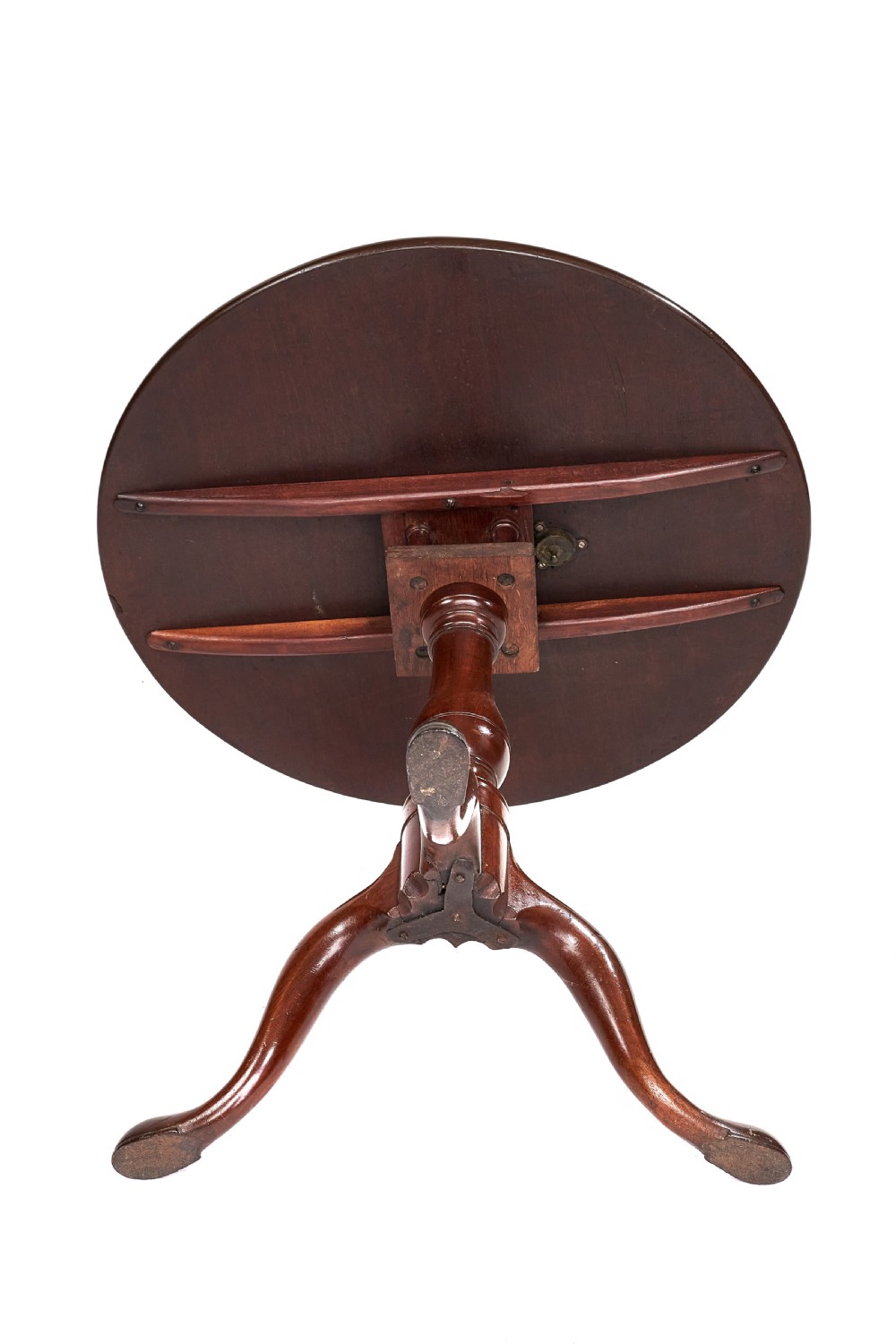 George III antique mahogany tripod table View V