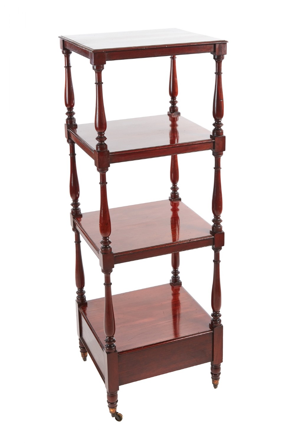 Quality William IV mahogany freestanding four-tier whatnot.