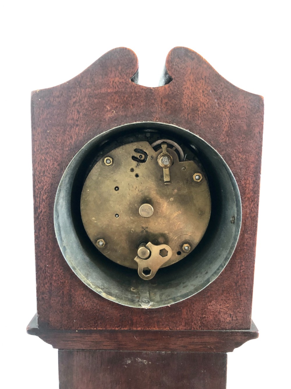 Antique inlaid mahogany apprentice miniature longcase clock View II