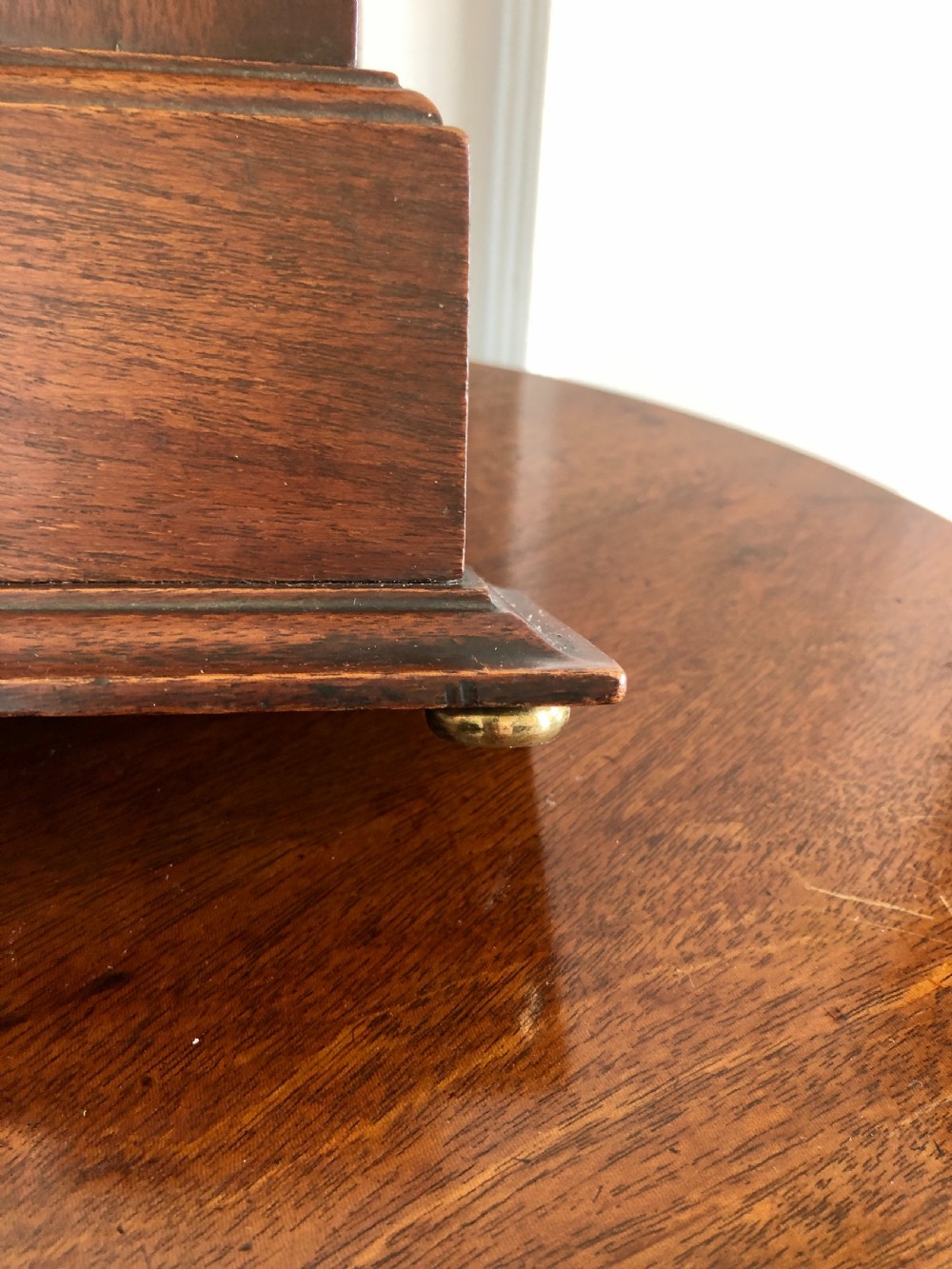 Antique inlaid mahogany apprentice miniature longcase clock View V