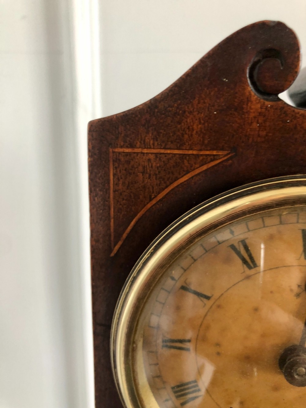Antique inlaid mahogany apprentice miniature longcase clock View VI