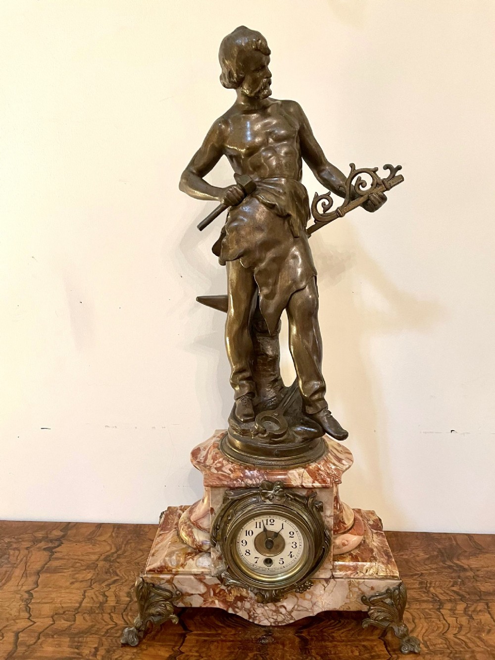Large antique Victorian French mantel clock