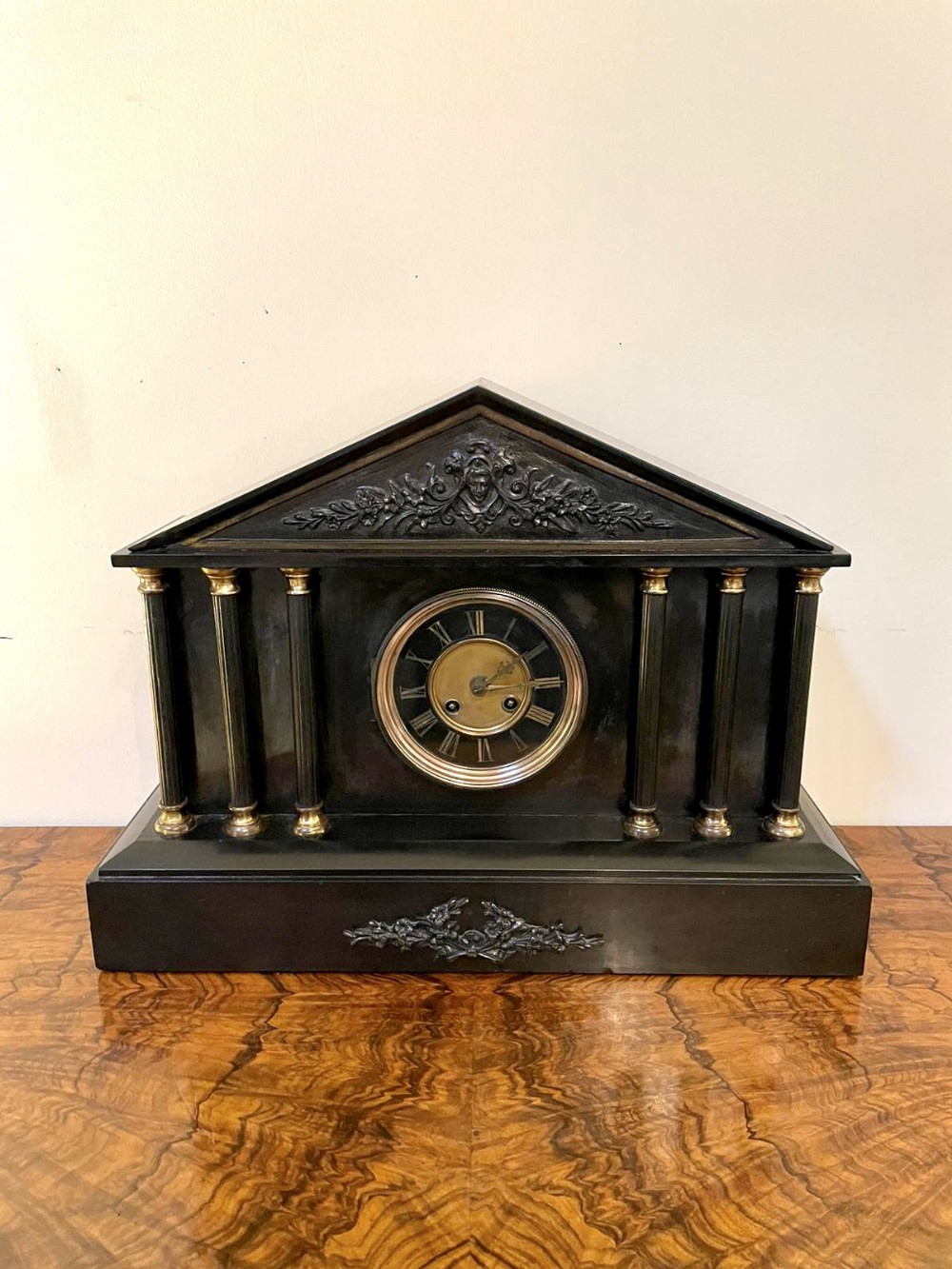 Antique Victorian Marble Mantel Clock 