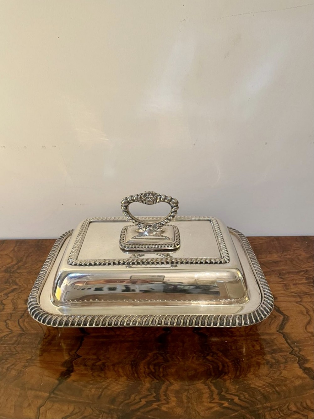 Antique Silver Plated Entrée Dish