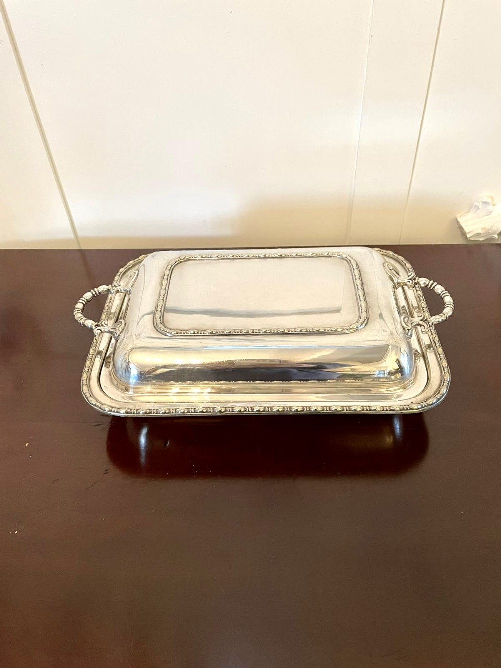 Antique Silver Plated Entrée Dish
