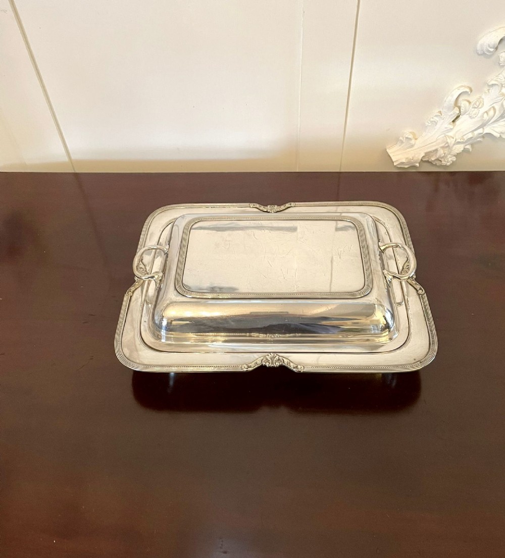Antique Silver Plated Entrée Dish