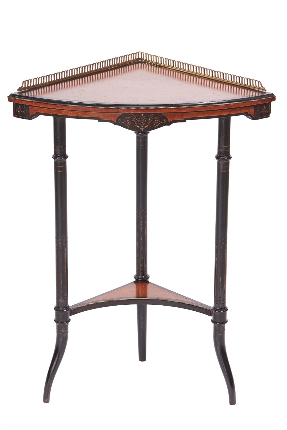 Quality Antique Amboyna & Ebonised Corner Table c.1880