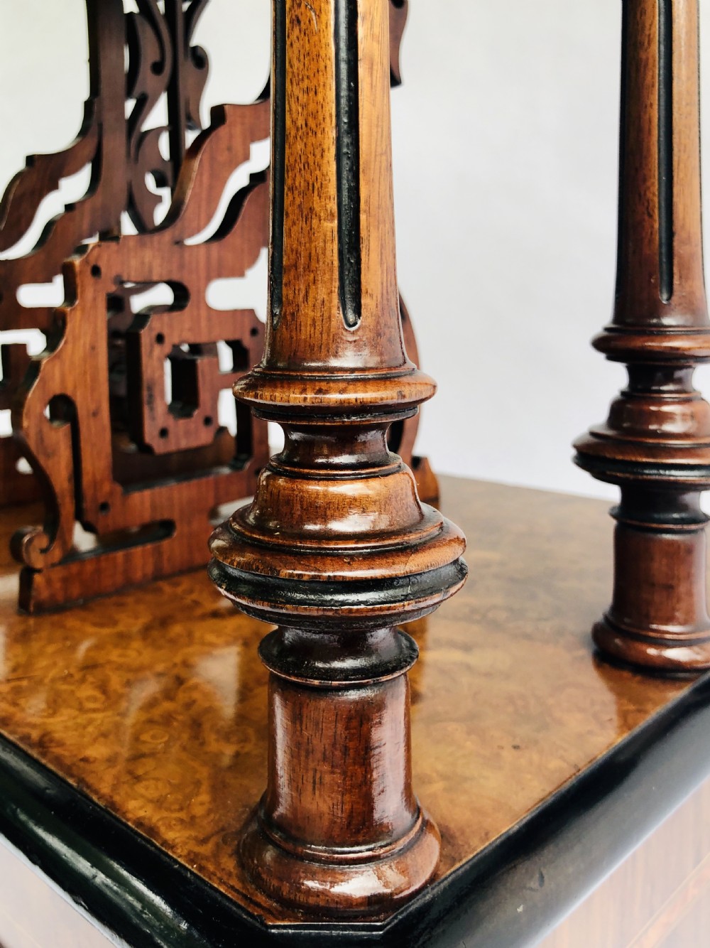  Outstanding Quality Inlaid Burr Walnut Music Cabinet/Canterbury View X